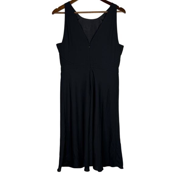 NWT J. Crew Flowy Sleeveless Sheath Midi Dress Lined V Back Zip Up 10 Black - Picture 11 of 15